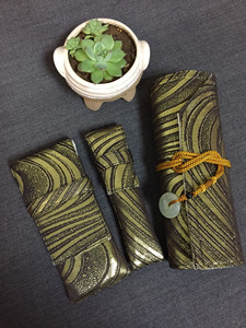 西阵织钢笔笔帘阿喵手作西阵织钢笔笔帘 单支装95元,三支翻盖