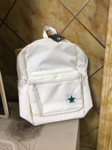 闲置的匡威白色双肩包,韩系非常百搭,放电脑空间足够,买来没背