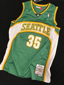 【限时特价】凯文杜兰特超音速复古客场球衣绿色刺绣 网眼面料