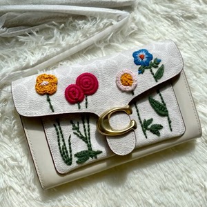 coach女包tabby woc刺绣花朵链条包单肩包斜挎包