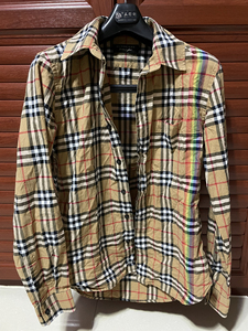 burberry巴宝莉bbr女士彩虹格子衬衫 非常新 衣褶是