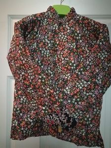 早期手工棉布碎花图案棉袄,九新,具体看图片,颜色,尺寸难免误