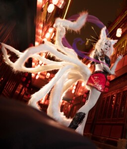 大蛇无双 玉藻前 九尾狐cos 尾巴飘带头饰耳朵齐全,除了打
