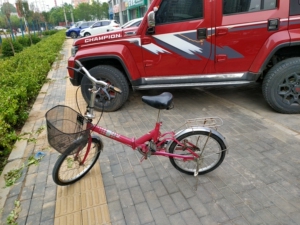 跑狼追风鸟折叠自行车,带减震功能,骑着特别轻松,20英寸的