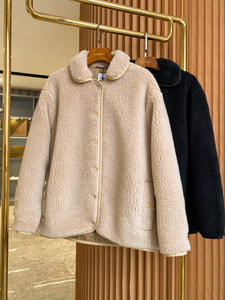 博柏利外套女巴宝莉羊羔绒毛毛衣服burberry冬天保暖棉服
