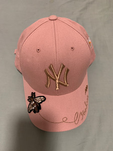 000人付款淘宝韩国直邮mlb棒球帽小蜜蜂粉色ny帽子正品代购入手 无