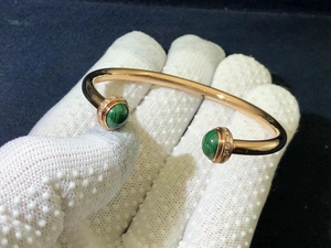 全新出 piaget伯爵时来运转孔雀石带钻手镯18k玫瑰金79