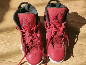 air乔六aj6六冠王aj男女鞋红色漆皮,轻微穿着痕迹,鞋3