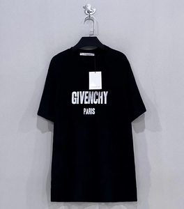 【givenchy】纪梵希 黑色小破洞字母logo短袖 os