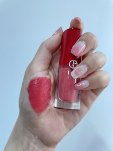 阿玛尼小胖丁503 珊瑚蜜桃粉粉 唇釉 晕染开可当腮红 夏天