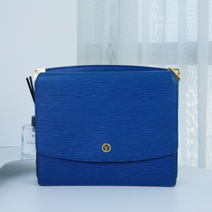 【95新】路易威登/lv女包蓝色水波纹单肩包