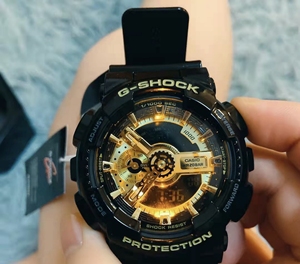 手表卡西欧ga-110gb黑金防水led抬手灯多功能男表,原