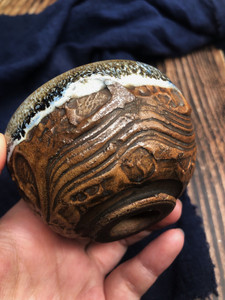 日本相马烧茶杯 老相马主人杯 日本茶杯老相马 胎体厚重 窑变