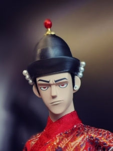 1/6兵人 明朝皇帝折檐毡帽 帽胎 非空灵阁 番红花