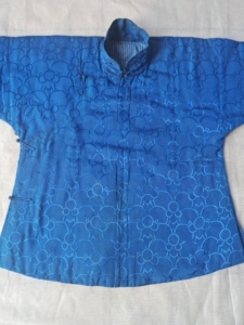 老大襟棉袄真丝大襟衣服,真丝面料棉花棉袄,真丝织花,手工缝制