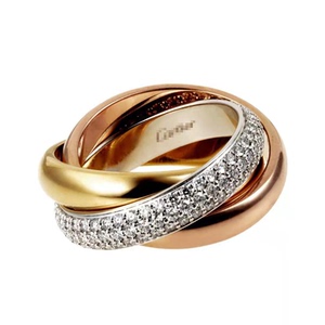卡地亚三环钻石戒指