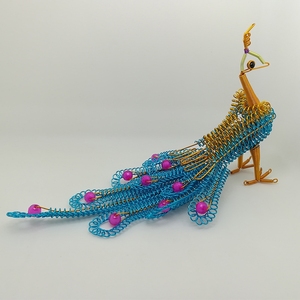 【小孔雀】创意手工艺铝丝铝线模型摆件民间工艺品手编凤凰