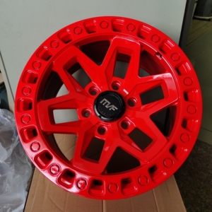 17寸mvf红色越野轮毂坦克300霸道普拉多北汽40帕杰罗f