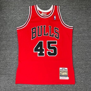 mn复古球衣94-95赛季公牛队乔丹红色45号