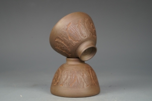 日本进口常滑烧杉江弘隆陶寿仿铁锈木纹主人杯