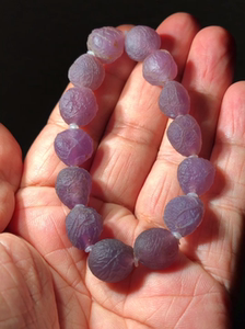 紫罗兰葡萄干玛瑙手串 颗颗阳紫色