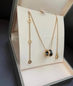 前男友送的宝格丽 b zero系列18k全黑金弹簧项链