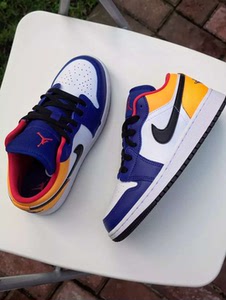 闲置 正品 湖人 蓝黄拼接 乔丹 耐克 休闲 aj1 男女鞋