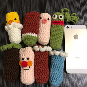 区雷贞国百货店淘宝手工编织口红套针织diy钩针毛线保护套材料包挂