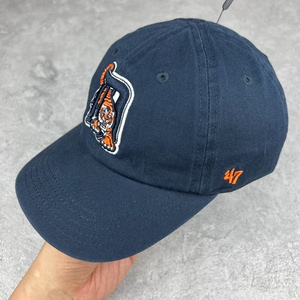 底特律老虎队平沿棒球帽全封闭款橙色标大码mlb百搭潮牌帽子0人付款