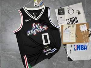 23赛季快船队13号乔治威少球衣2号伦纳德城市版热压篮球服男_阿里巴巴