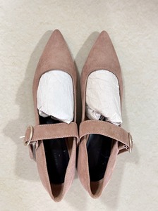 小ck奶茶裸色麂皮材质玛丽珍鞋，全新小ck女鞋，春秋女鞋，工