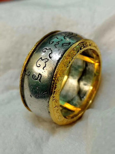 龙婆moon 佛历2543年 纯银法戒 外镶金 限量