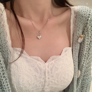 全新  78超仙锁骨项链饰品女爱心纯欲萝莉软妹jk制服可爱女伪