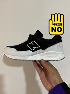 New Balance纽伯伦男士黑色白色绒面运动鞋 M530