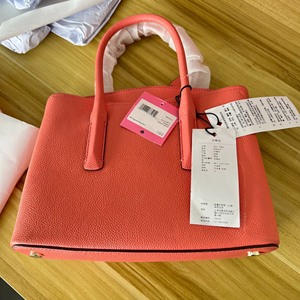 凯特·丝蓓(kate spade) 桃色牛皮珐琅黑桃女包手提