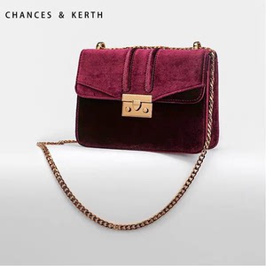 新加坡限定正品小 ck2酒神包限量丝绒小方包单肩斜挎网红链条