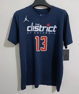 全新nba奇才队普尔球衣短袖t恤速干处理,高弹力聚酯纤维吸汗