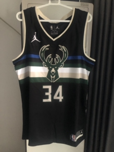 字母哥球衣雄鹿34号 19赛季客场黑色sw球迷