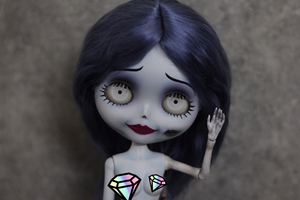 blythe小布娃娃 僵尸新娘 z拼改 暗黑改妆bjd