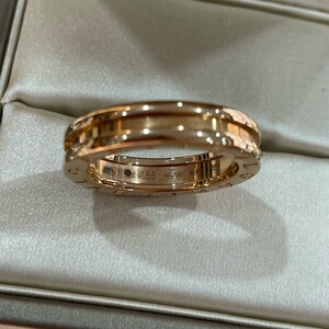 (109331)宝格丽单环玫瑰金戒指,55号圈口,附件:18