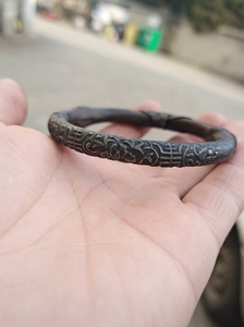 清代风藤银手镯工艺一流 老手镯