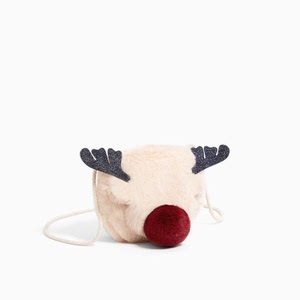 zara新款儿童包幼儿园小书包驯鹿动物形卡通可爱帆布双肩包小