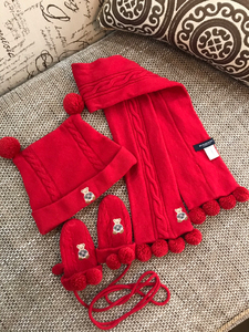 burberry正品童装,bbr儿童小熊围巾帽子手套,稀少款