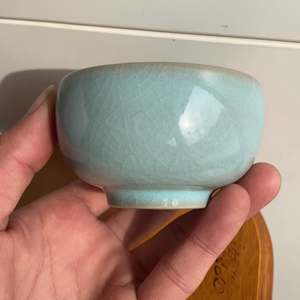 弘宝汝瓷王振芳范随州手签款禅定杯,汝州原产地汝瓷汝窑功夫茶具