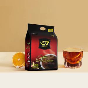 G7黑咖啡100包越南无添加糖浓咖啡美式速溶黑咖啡粉200克