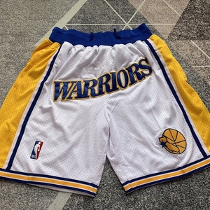 nba勇士队白色just don复古球裤 蓝色just do