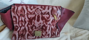 赛琳品牌红色豹纹包包，celine paris品牌包包，以前