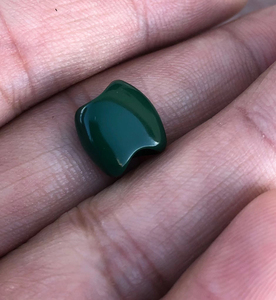 高瓷绿松石背云!手工仿老型!超大孔道!藏传老军绿色!原矿绿松