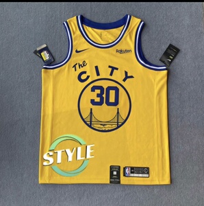 nike/耐克库里 勇士队黄电车复古球衣 l码 xl码