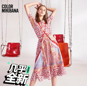 00yumurong淘宝mikibana米可芭娜碎花雪纺连衣裙女露肩收腰…0人